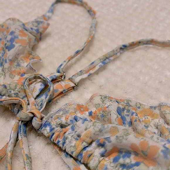 TOPSHOP Ruched Floral Mesh Triangle Bra - Picture 7 of 10